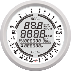 Nuevo Medidor Multifunción ECMS Negro de 85 mm, 8-16 V, 5 Bares, Resistente al Agua IP67, <span class=keywords><strong>Bisel</strong></span> de Acero Inoxidable 316L, <span class=keywords><strong>Instrumentos</strong></span> para Barcos - Product Image 5