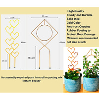 HY198 piquets de support de plantes de jardin en forme de feuille en métal treillis grimpant incliné pour plante