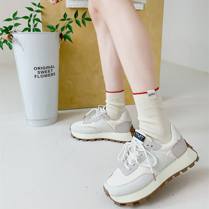 Chaussettes décontractées unisexes pour femmes, tricotées double <span class=keywords><strong>aiguille</strong></span>, absorbantes, avec étiquette au <span class=keywords><strong>talon</strong></span>, en coton pur, color-block, printemps-été - Product Image 4