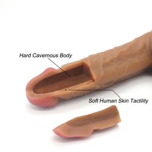 100 Artikel Doppel lagiger geäderter realistischer Dildo für Frauen, weicher flüssiger Silikon dildo <span class=keywords><strong>penis</strong></span> mit Saugnapf - Product Image 3