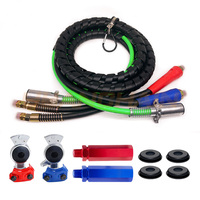 Kit de Líneas de Aire para Camiones Semirremolque, 3 en 1, Mangueras de Aire, Conector de Línea de Alimentación ABS, Cable Eléctrico, Conjunto de Mangueras de Aire de Goma