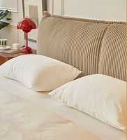 Tête de lit en velours côtelé nordique moderne, taille personnalisée, cadre de lit rembourré pour la maison, l'hôtel, reine, king