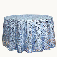Vente en gros de nappes rondes dorées de luxe à paillettes brodées de 18mm pour décoration de mariage et de fête