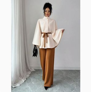 Annshine Stile Europeo e Americano 2026 Nuova Giacca Corta da <span class=keywords><strong>Donna</strong></span> con Colletto Alto e Maniche Lunghe con Coulisse + Pantaloni Lunghi - Product Image 4