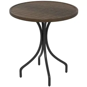 Sturdy And Elegant Garden Party Table With Metal Frame And Round Top Cocktail Table Training Picnic Table