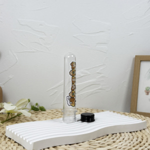 Tube à essai en plastique PET transparent direct d'usine avec bouchon à vis pour emballage de lacet - Product Image 1