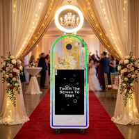Photomaton à impression instantanée avec logiciel gratuit, écran tactile 32 pouces, miroir magique, disponible en entrepôt US/UK/CA/EU