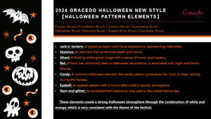 Set regalo di Halloween di Halloween trucco o scherzetto kit per il trucco 8 pz set di pennelli per il trucco nero con borsa - Product Image 3