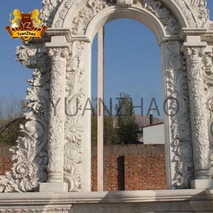 Chimenea de piedra tallada adornada, chimenea de mármol grande increíble <span class=keywords><strong>con</strong></span> altura sobre la Mantel - Product Image 4