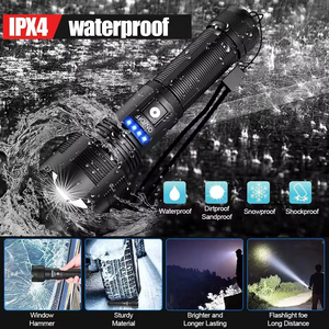 Nhà máy mới 660000 Lumens USB có thể sạc lại Kính thiên văn <span class=keywords><strong>zoom</strong></span> 5 chế độ Hợp kim nhôm nhựa LED Torch ánh sáng đèn pin chiến thuật - Product Image 3