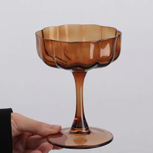 Verre à champagne décoratif en forme de fleur de pétale rose, verre à <span class=keywords><strong>martini</strong></span> en cristal, pied haut, verrerie - Product Image 6