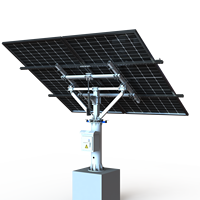 Système de suivi solaire à double axe pour 2 panneaux photovoltaïques, suivi automatique par capteur de lumière solaire, moteur à engrenages étanche, montage au sol BOFU BOFU-ST-002D01