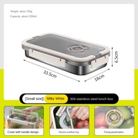 304 Boîte à lunch en acier inoxydable de qualité alimentaire avec couvercle Conteneur de stockage de fruits pour réfrigérateur simple pour le bureau ou l'école