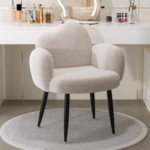 Silla de <span class=keywords><strong>Maquillaje</strong></span> Moderna y Ecológica de Acero Crema con Altura Ajustable para Sala de Estar, Oficina en Casa, Tocador, Salón de Uñas, de Alta Gama - Product Image 3