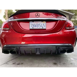 Diffuseur de pare-chocs arrière style <span class=keywords><strong>B</strong></span> en fibre de carbone pour <span class=keywords><strong>Mercedes</strong></span> <span class=keywords><strong>Benz</strong></span> Classe C W205 <span class=keywords><strong>Sport</strong></span> 4 portes W205 avec éclairage - Product Image 6