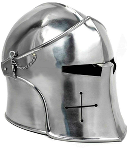 Casco de armadura Barbuta con visera Medieval, Caballeros Templarios cruzados, accesorio de disfraz de Halloween portátil para Cosplay y fiestas temáticas - Product Image 4