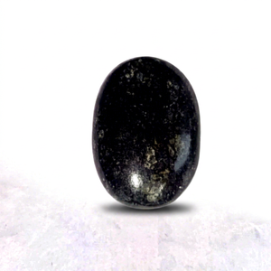 Piedra de Cristal Ovalada Negra Pulida, Gema Semipreciosa, Artículo de Colección Artístico - Product Image 1