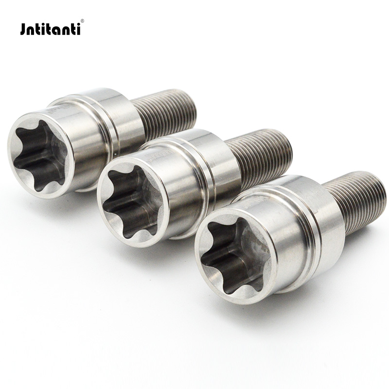 jntitantiフローティングボール座トルクスソケット盗難防止gr.5チタン合金ホイールボルトキーポルシェm14 * 1.5*30/35mm Jntitanti GR5 チタン オート ラグ ナット M14x1.5x35mm やセダンを含むさまざまな車両に対応(Gold)