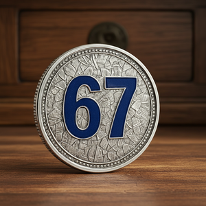 Yüksek Kaliteli Özel 67 Meme Rozeti Gümüş Dokulu Kaplama İş Hediyesi Hatıra Etkinlik İçin Hatıra Parası - Product Image 1