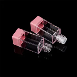 शीर्ष गुणवत्ता खाली पारदर्शी गुलाबी होंठ चमक ट्यूब पैकेजिंग के साथ आवेदक ब्रश थोक