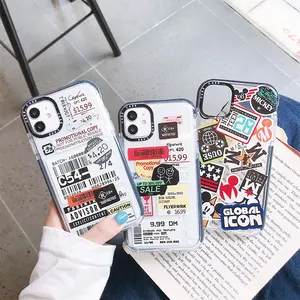 Trend hot selling barcode label two-color thickened phone case for Phone 15 14 13 12