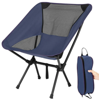 Camping en plein air dossier haut lune chaise pliante Portable métal pique-nique chaise pliante pêche plage lune chaise