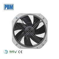 Ventilateur axial d'extraction électrique haute efficacité 280x280x80mm avec roulement à billes, pales en acier inoxydable, moteur EC sans balais 24/48VDC