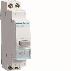 SVN352 compatibile con Hagers 1 pulsante a pressione non illuminato con blocco, 16A 250V AC 1 NO + 1 NC, modulo 1 DIN - Product Image 1