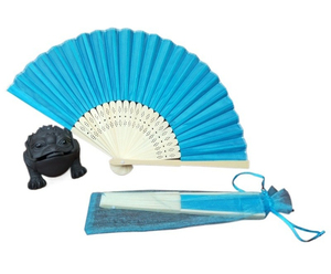 Éventails pliables en bambou, éventails promotionnels personnalisables avec LOGO, en tissu imitation soie, pour mariages et danse nuptiale - Product Image 1
