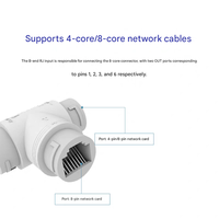 Divisor de Cable de Red Uno a Dos, Monitoreo de Banda Ancha POE para Acceso Simultáneo a Internet, Conector de Cableado de Red 2 en 1