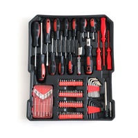 Ensemble de 187 outils ménagers en acier au carbone avec clé à molette combinée, outils de quincaillerie, pour assemblage mécanique et tige coulissante automobile, dans un coffret à roulettes