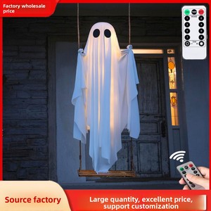 Guirlande lumineuse transfrontalière de 1,2 m en aluminium, motif fantôme, blanc chaud, IP65, télécommandée, pour décoration d'Halloween - Product Image 2