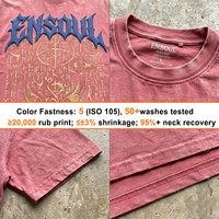 Acid Wash Vintage Gewaschenes Schwergewichts-T-Shirt 240GSM 100% Baumwolle Übergroßer Puff-Print Herren Streetwear T-Shirt Individueller DTG-Druck OEM ODM