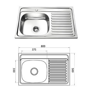 800x500mm Bon marché comme évier de cuisine en aluminium mais de bonne qualité pour le Pérou et le Chili - Product Image 5