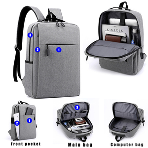Factory Promotional Unisex Computer <b>Bag</b> Waterproof Laptop <b>Pack</b> Zipper Closure Oxford Material Fashion USB Anti-Theft Feature - Product Image 5