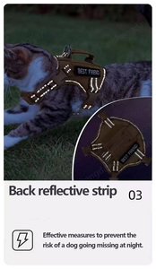 Reflective Tactical Dog <b>Harness</b> Adjustable Nylon Dog Vest With Top Handle Support Custom Patch For Medium Large Dogs - Product Image 5