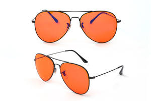 Uso nocturno para hombres, marco de Metal para trabajo en computadora para hombres, tinte naranja 99% 100%, <span class=keywords><strong>gafas</strong></span> con <span class=keywords><strong>filtro</strong></span> de bloqueo de luz <span class=keywords><strong>azul</strong></span>, <span class=keywords><strong>gafas</strong></span> - Product Image 3