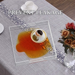 Khay Acrylic Trong Suốt Hình Vuông Chống Tràn Khay Phục Vụ Bằng Acrylic Có Tay Cầm Cho Nhà Bếp Phòng Tắm Văn Phòng - Product Image 6