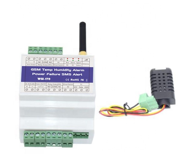 4G GSM SMS ABS Humidity & Temperature Alarm System (-40-80C 0-99RH%) Power Failure Alert Relay 2 Dry Contacts AC 250V/10A