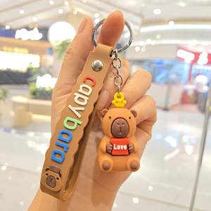 Llavero de PVC con diseño de capibara transfronterizo, serie linda y creativa, colgante para bolso de pareja - Product Image 5
