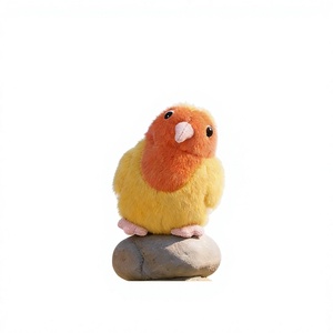 Peluche Pappagallo Giallo a Forma di Pesca, Adorabile Pupazzo Uccellino, Compagno di Coccole e da Letto, Perfetto in Poliestere - Product Image 1