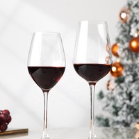 Gobelets à vin bordeaux élégants personnalisés avec base en forme de cœur, verres à vin à pied en cristal transparent pour mariage