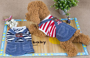 קיץ קלאסי, חצאית חשופה פסים, הלבשה כותנה חדשה עבור כלבים שסופקו ישירות על ידי היצרן - Product Image 5