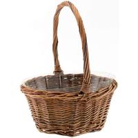 Petit panier de pâques en osier à poignée ovale, garniture tressée, panier à linge en osier