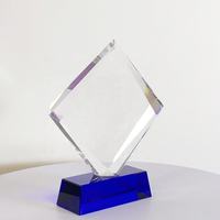 ADL Trophée en verre cristal K9 bleu, imprimé UV et gravé au laser, durable, avec coffret cadeau, idéal pour les cadeaux promotionnels et les cadeaux de bienvenue