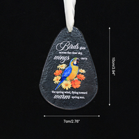 Ornement suspendu en céramique en forme de goutte d'eau personnalisé, motif floral, décoration murale pour fenêtre, citation inspirante de haute qualité pour la maison