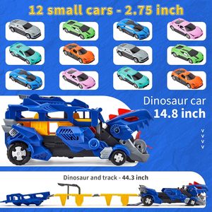 Jouet de transport à friction EPT pour tout-petits, <span class=keywords><strong>camion</strong></span> monstre dinosaure de course avec 2 voitures - Product Image 6