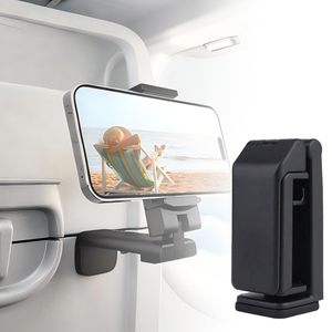 Universal 360 Rotate Foldable ABS Material Adjustable Height Travel Desk Phone <b>Holder</b> for Airplane Dashboard/Lazy Bed for - Product Image 5