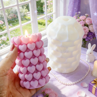 Moule à bougie en silicone en forme de cœur J10-546, écologique, décoration de mariage, cire de soja, anniversaire, fiançailles, cadeau de la Saint-Valentin