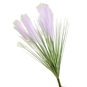 Bouquets d'herbes artificielles en PVC, 5 têtes, blanches, haute simulation, pour décoration intérieure, mariage et accessoires de maison - Product Image 5